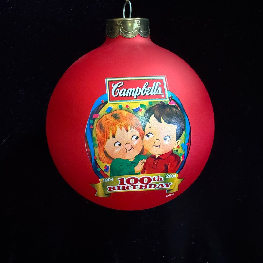 100th‎ Birthday Campbell's Soup Kids Ornament 1904-2004 Collectible Red w/ Box